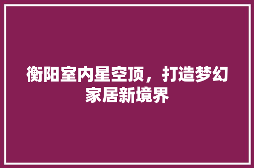 衡阳室内星空顶，打造梦幻家居新境界