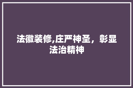 法徽装修,庄严神圣，彰显法治精神