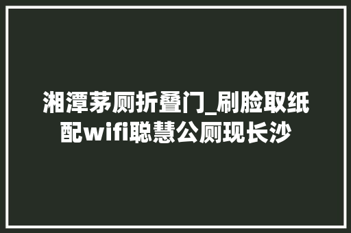 湘潭茅厕折叠门_刷脸取纸配wifi聪慧公厕现长沙