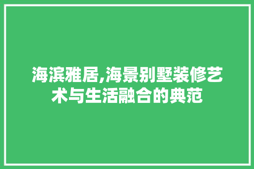 海滨雅居,海景别墅装修艺术与生活融合的典范