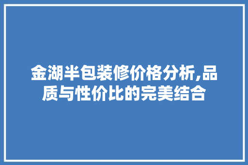 金湖半包装修价格分析,品质与性价比的完美结合