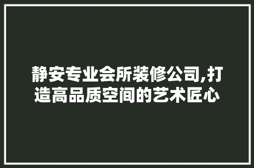 静安专业会所装修公司,打造高品质空间的艺术匠心