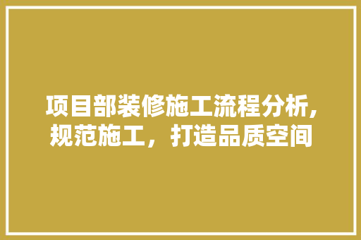 项目部装修施工流程分析,规范施工，打造品质空间