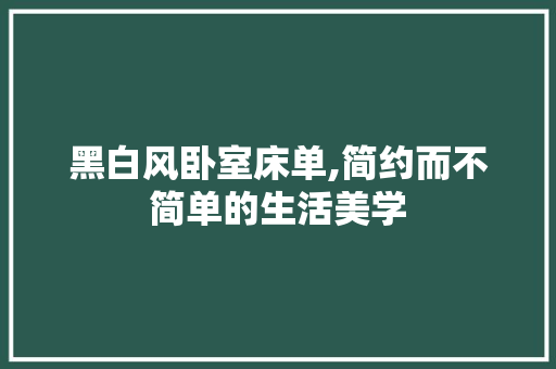 黑白风卧室床单,简约而不简单的生活美学