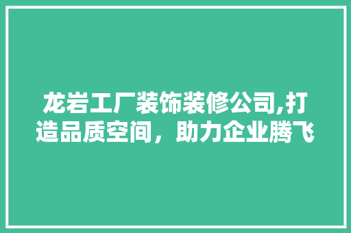 龙岩工厂装饰装修公司,打造品质空间，助力企业腾飞