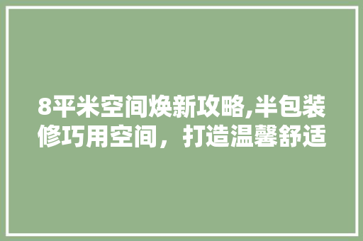 8平米空间焕新攻略,半包装修巧用空间，打造温馨舒适小天地