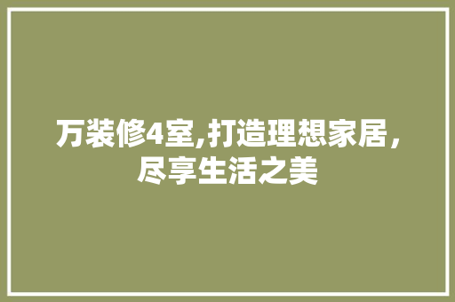 万装修4室,打造理想家居，尽享生活之美