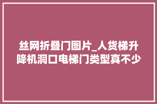 丝网折叠门图片_人货梯升降机洞口电梯门类型真不少北坤丝网