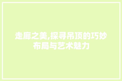 走廊之美,探寻吊顶的巧妙布局与艺术魅力