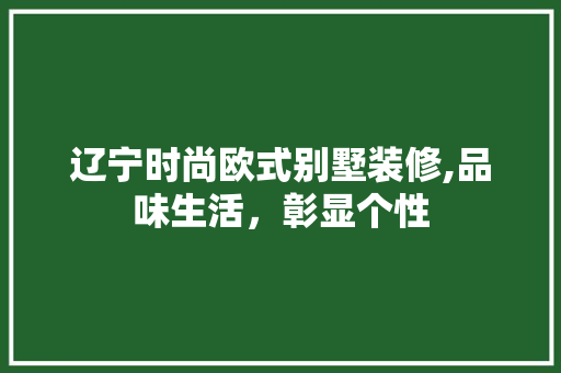 辽宁时尚欧式别墅装修,品味生活，彰显个性