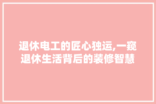 退休电工的匠心独运,一窥退休生活背后的装修智慧
