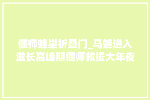 偃师蜂巢折叠门_马蜂进入滋长高峰期偃师救援大年夜白连续火攻多个蜂巢