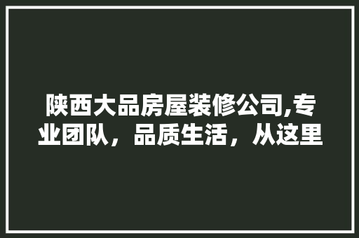陕西大品房屋装修公司,专业团队，品质生活，从这里启航