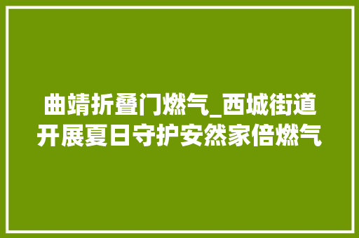 曲靖折叠门燃气_西城街道开展夏日守护安然家倍燃气安然宣传活动