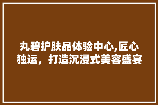 丸碧护肤品体验中心,匠心独运，打造沉浸式美容盛宴
