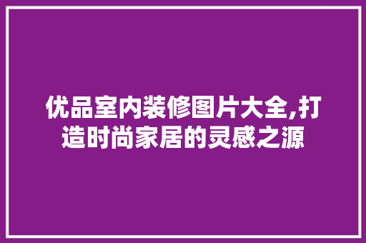 优品室内装修图片大全,打造时尚家居的灵感之源