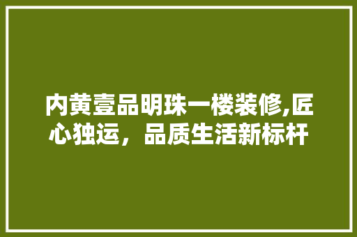 内黄壹品明珠一楼装修,匠心独运，品质生活新标杆