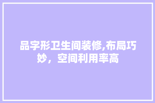 品字形卫生间装修,布局巧妙，空间利用率高 折叠门