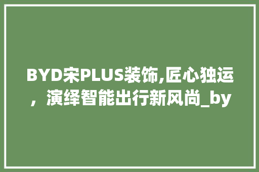 BYD宋PLUS装饰,匠心独运，演绎智能出行新风尚_byd宋plus装饰