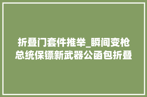 折叠门套件推举_瞬间变枪总统保镖新武器公函包折叠武器又出新
