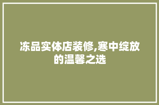 冻品实体店装修,寒中绽放的温馨之选