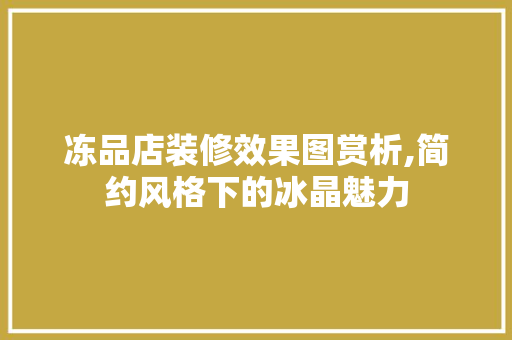 冻品店装修效果图赏析,简约风格下的冰晶魅力
