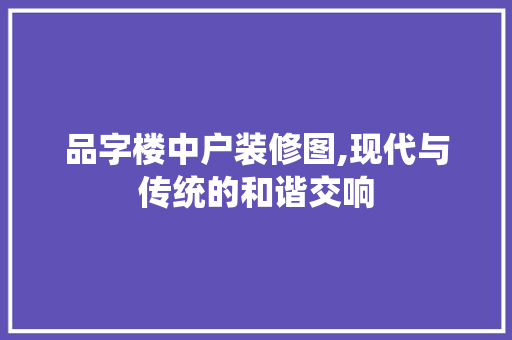 品字楼中户装修图,现代与传统的和谐交响