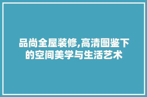 品尚全屋装修,高清图鉴下的空间美学与生活艺术