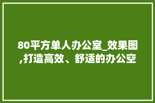 80平方单人办公室_效果图,打造高效、舒适的办公空间_80平方单人办公室_效果图