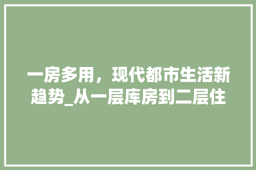 一房多用，现代都市生活新趋势_从一层库房到二层住宅的蜕变_一层库房二层住宅图片