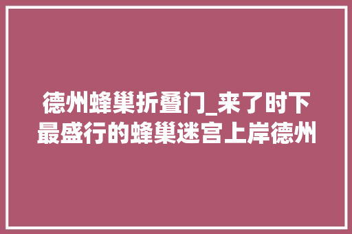 德州蜂巢折叠门_来了时下最盛行的蜂巢迷宫上岸德州万达金街快和小伙伴躁起来