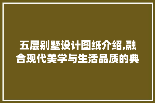 五层别墅设计图纸介绍,融合现代美学与生活品质的典范_5层别墅设计图纸