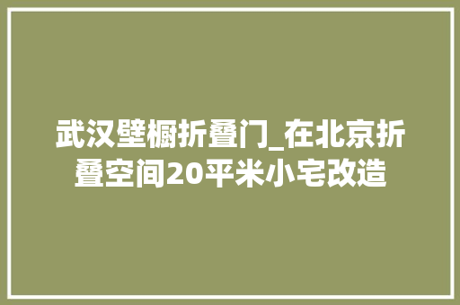 武汉壁橱折叠门_在北京折叠空间20平米小宅改造