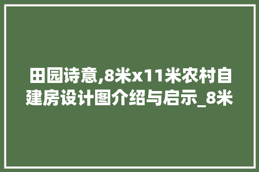 田园诗意,8米x11米农村自建房设计图介绍与启示_8米x11米农村自建房设计图