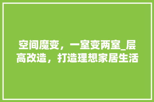 空间魔变，一室变两室_层高改造，打造理想家居生活_一层改两层_效果图