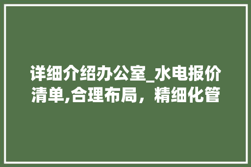 详细介绍办公室_水电报价清单,合理布局，精细化管理_办公室_水电报价清单