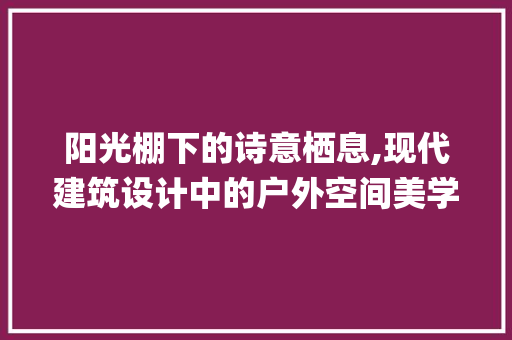 阳光棚下的诗意栖息,现代建筑设计中的户外空间美学探索_室外阳光棚效果图