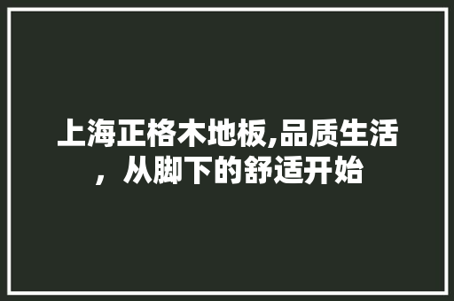 上海正格木地板,品质生活，从脚下的舒适开始