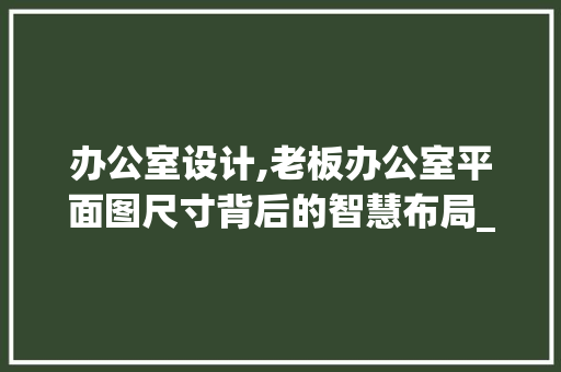 办公室设计,老板办公室平面图尺寸背后的智慧布局_老板办公室设计平面图尺寸