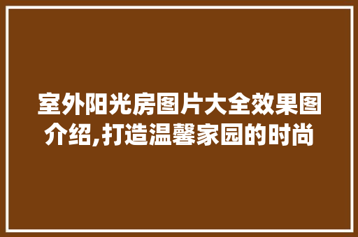 室外阳光房图片大全效果图介绍,打造温馨家园的时尚选择_室外阳光房图片大全效果图