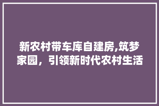 新农村带车库自建房,筑梦家园，引领新时代农村生活潮流_新农村带车库自建房