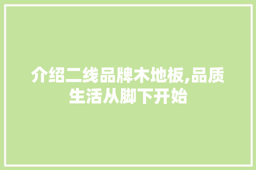 介绍二线品牌木地板,品质生活从脚下开始