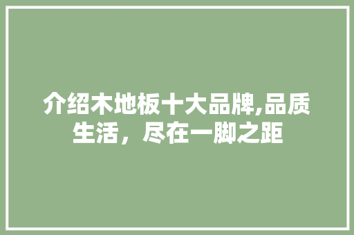 介绍木地板十大品牌,品质生活，尽在一脚之距