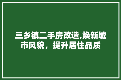 三乡镇二手房改造,焕新城市风貌，提升居住品质