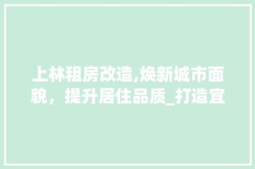 上林租房改造,焕新城市面貌，提升居住品质_打造宜居新空间