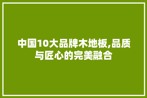 中国10大品牌木地板,品质与匠心的完美融合