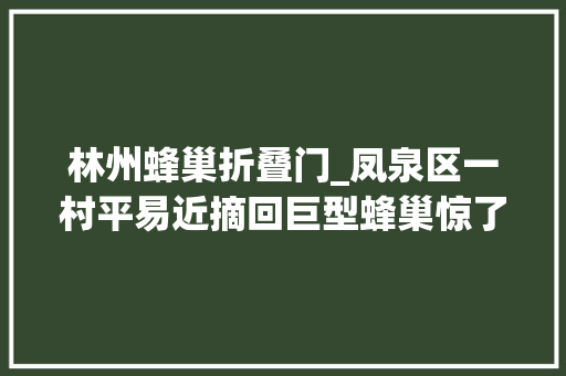 林州蜂巢折叠门_凤泉区一村平易近摘回巨型蜂巢惊了同伙圈