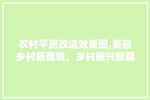 农村平房改造效果图,美丽乡村新面貌，乡村振兴新篇章