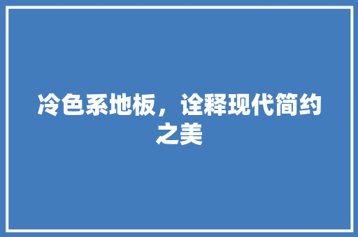 冷色系地板，诠释现代简约之美