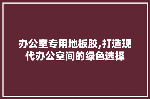 办公室专用地板胶,打造现代办公空间的绿色选择